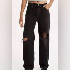 Levi’s women’s 501 Black Distressed Jeans 28” waist